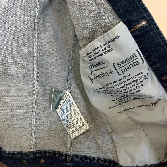 Diesel Elshar JoggJeans Stretch Denim Jean Jacket - Men's Size M - Blue - Picture 3 of 12